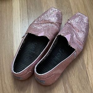 Pink Glittery TOMS